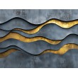 Fotomural 3D Ondas Abstractas De Oro Metálico