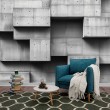 Fotomurale 3D Minimalista con Blocchi di Cemento