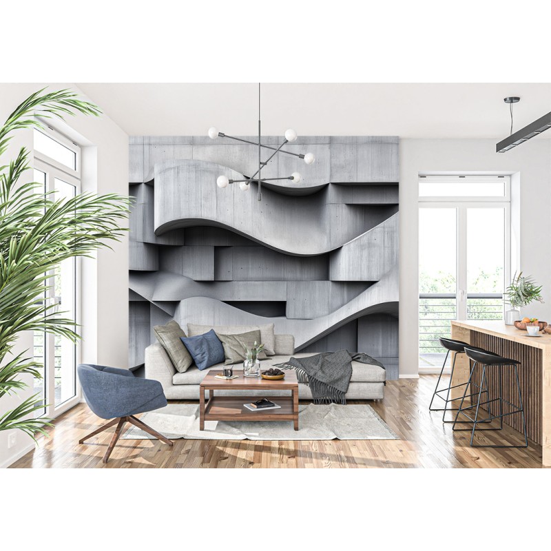 3D Fototapete Modernes Gewelltes Architekturdesign