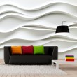 3D Fototapete Weißes Wellendesign