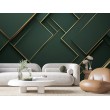 Fotomurale 3D dal Design Astratto e Lussuoso in Verde Scuro