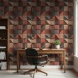 Wallpaper tiles 3D geometric brown design