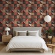 Wallpaper tiles 3D geometric brown design
