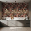 Wallpaper tiles 3D geometric brown design