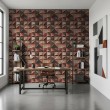 Wallpaper tiles 3D curved geometric brown design