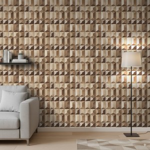 Wallpaper tiles 3D brown...