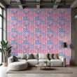Wallpaper tiles mosaic design pink and blue glass effect