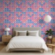 Tapete Fliesen Mosaikdesign Glaseffekt Rosa und Blau