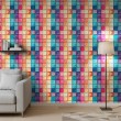 Papier peint carreaux design mosaïque effet verre multicolore
