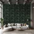 Wallpaper tiles rustic dark green design