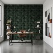 Wallpaper tiles rustic dark green design