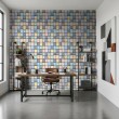 Wallpaper tiles mosaic design pastel multicolor quilted