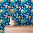 Carta da parati baby Spazio design astronauti e pianeti multicolore