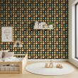Baby wallpaper Forest animals in green squares design