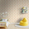 Baby wallpaper Teddy bears with multicolor flowers design