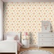 Baby wallpaper Teddy bears with multicolor flowers design