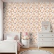 Baby wallpaper Teddy bears with beige flowers design