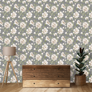 Papier peint roses blanches...