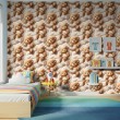 Baby Tapete Teddybären Design mit beigen Wolken