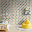 Baby wallpaper Castle with rainbows and balloons multicolor design