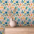 Papel Pintado Baby Castillo Diseño Arcoíris Multicolor