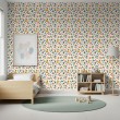 Baby wallpaper Castle with rainbows and houses multicolor design
