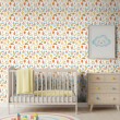 Baby wallpaper Castle with balloons white background design