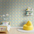 Carta da parati baby Case design sole e fiori multicolore