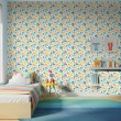 Carta da parati baby Case design sole e fiori multicolore