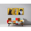Dekorative Tiere Katzen gelber Hintergrund