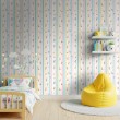 Baby wallpaper Stripes with flowers multicolor design