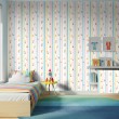 Papel Pintado Baby Rayas Diseño Flores Multicolor