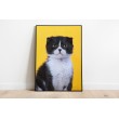 Decorative Print Animals Cats yellow background