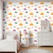 Papel Pintado Baby Nubes Diseño Estrellas Fondo Blanco