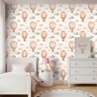 Papel Pintado Baby Globos Aerostáticos Diseño Nubes Fondo Beige