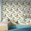 Baby wallpaper Bears forest design white background