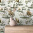 Baby wallpaper Bears forest design white background