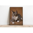 Decorative Animals Cats Earth Color Background Wall Decoration