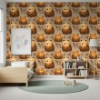 Papel Pintado Baby Ositos Diseño Ramas Fondo Beige Madera