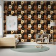 Baby wallpaper Bears flowers design black background
