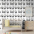 Papier peint baby Petits cochons motif pois fond blanc