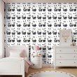Papier peint baby Petits cochons motif pois fond blanc