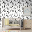 Baby wallpaper Zebras leaves design white background