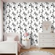 Baby wallpaper Zebras leaves design white background