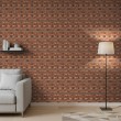 Wallpaper bricks Rustic aged design brown-orange brick