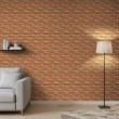 Papel Pintado Bricks Vintage Diseño Artesanal Ladrillo Naranja Envejecido