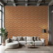 Wallpaper bricks Vintage handcrafted design aged orange brick