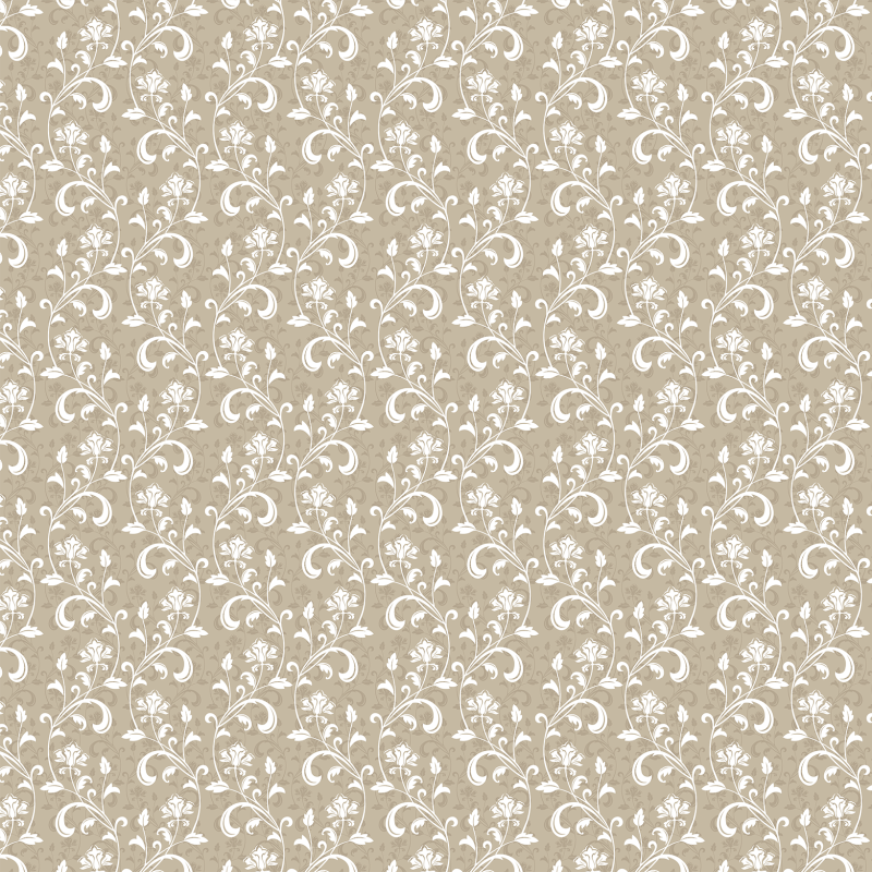 Papel pintado Floral Victoriano camel con blanco