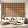 Brick wallpaper model Rust geometric design Aged Orange