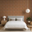 Brick wallpaper model Rust geometric design Aged Orange